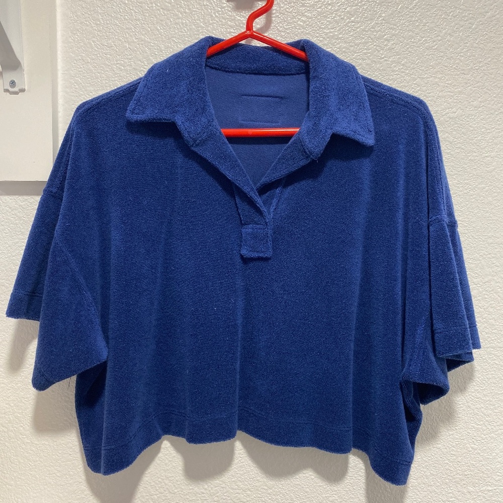 COPY - Daily Drills cropped Terry polo size M NWOT